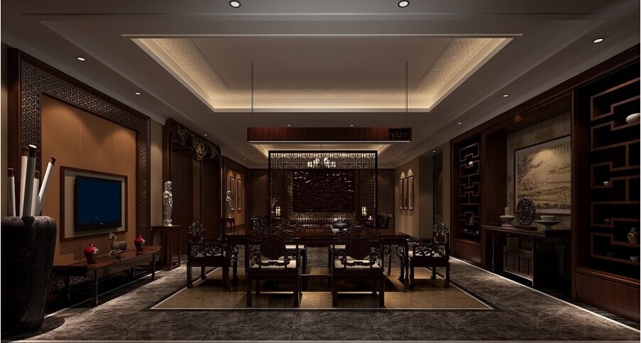 文化气息浓厚雅致中式办公设计