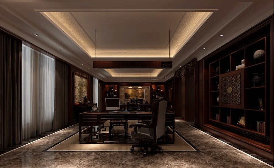 文化气息浓厚雅致中式办公设计